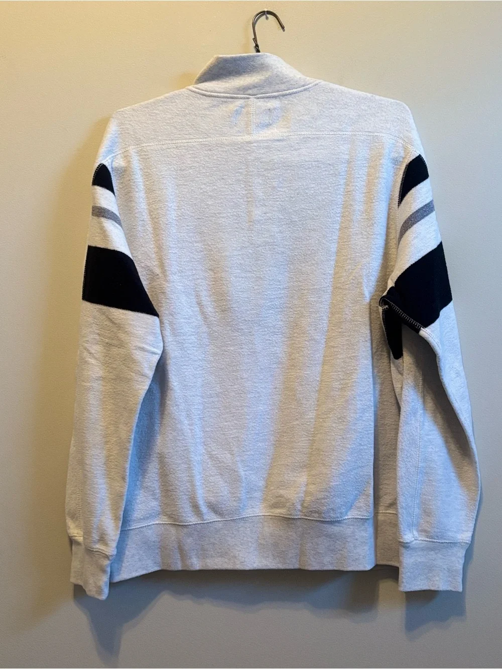 VTG 90s Chaps Cream and Navy Striped Mock Neck Sweater
